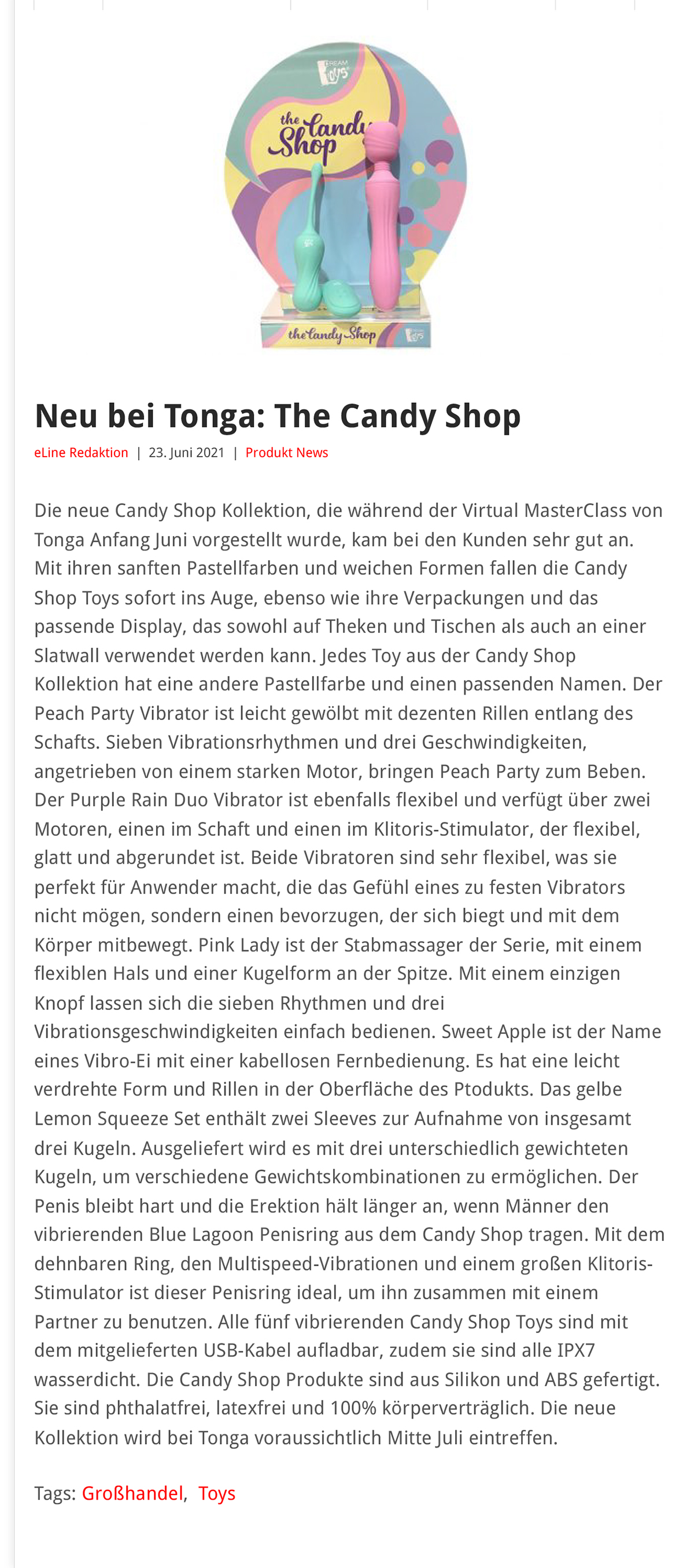 2021-06 eLine Online - Dream Toys The Candy Shop